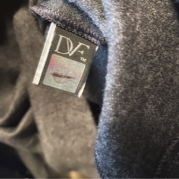 DIANE VON FURSTENBERG DARK GREY GABI FELTED JERSEY BOAT NECK SLEEVELESS DRESS - Picture 13 of 13